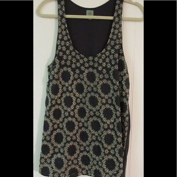 Anthropologie tank by HWR navy w/metallic threads Large - Picture 1 of 7